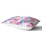 - Rh-Dik-2367-Gorsel2 - Realhomes Çizgili Flamingo Zeminli Dekoratif Dikdörtgen Yastık Kırlent Kılıfı Realhomes
