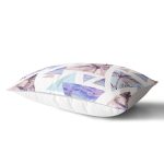 Mavi Geometrik Şekilli Palmiye Motifli Dijital Baskılı Dikdörtgen Yastık Kırlent Kılıfı Realhomes