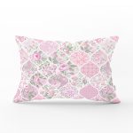 Pudra Çiçekler Temalı Dekoratif Dikdörtgen Yastık Kırlent Kılıfı Realhomes