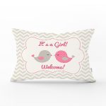 Gri Zigzag Temalı Kuş Motifli Dekoratif Dikdörtgen Yastık Kırlent Kılıfı Realhomes