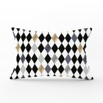 Renkli Baklava Desenli Dijital Baskılı Dikdörtgen Yastık Kırlent Kılıfı Realhomes