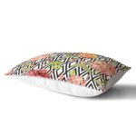 Zigzag Elmas Desenli Zambak Motifli Dekoratif Dikdörtgen Yastık Kırlent Kılıfı Realhomes