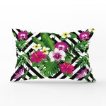 Kara Zigzag Desenli Ogea Motifli Dekoratif Dikdörtgen Yastık Kırlent Kılıfı Realhomes