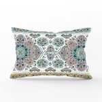 Mint Yeşili Çini Motifli Dekoratif Dikdörtgen Yastık Kırlent Kılıfı Realhomes