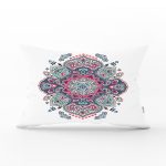 Köşegen Çini Desenli Dekoratif Dikdörtgen Yastık Kırlent Kılıfı Realhomes