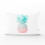 Mavi Ananas Baskılı Dekoratif Dikdörtgen Yastık Kırlent Kılıfı Realhomes