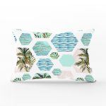 Geometrik Palmiye Desenli Dijital Baskılı Dikdörtgen Yastık Kırlent Kılıfı Realhomes