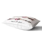 - Rh-Dik-2485-Gorsel2 - Realhomes Kahverengi Ok Çizimli Çiçek Desenli Dekoratif Dikdörtgen Yastık Kırlent Kılıfı Realhomes