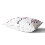 Mor Renk Anahtar Motifli Çiçek Desenli Çizgili Dikdörtgen Yastık Kırlent Kılıfı Realhomes