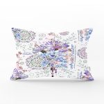 Mavi-Mor Renk İşleyen Çarklar Motifli Dekoratif Dikdörtgen Yastık Kırlent Kılıfı Realhomes