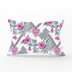 - Rh-Dik-2514-Gorsel1 - Realhomes Kare Puanlı Kalp Kolye Motifli Dekoratif Dikdörtgen Yastık Kırlent Kılıfı Realhomes