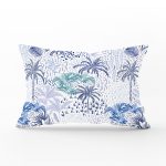- Rh-Dik-2523-Gorsel1 - Realhomes Turkuaz Palmiye Çizimli Dijital Baskılı Dikdörtgen Kırlent Kılıfı Realhomes