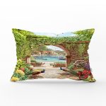 Modern Kahve Desenli Dijital Baskılı Dekoratif Dikdörtgen Yastık Kırlent Kılıfı Realhomes