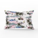 - Rh-Dik-2535-Gorsel1 - Realhomes Palmiye Motifli Ada Desenli Dijital Baskılı Dikdörtgen Yastık Kırlent Kılıfı Realhomes