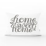 Gri Home Sweet Home Modern Baskılı Dikdörtgen Yastık Kırlent Kılıfı Realhomes