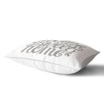 Gri Home Sweet Home Modern Baskılı Dikdörtgen Yastık Kırlent Kılıfı Realhomes