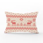 - Rh-Dik-3020-Gorsel1 - Realhomes  Kanaviçe Motifli Yılbaşı Temalı Dijital Baskılı Dikdörtgen Kırlent Kılıfı Realhomes