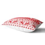 - Rh-Dik-3046-Gorsel2 - Realhomes Kırmızı Beyaz Yılbaşı Geyikleri Dijital Baskılı Dikdörtgen Yastık Kırlent Kılıfı Realhomes