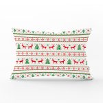 - Rh-Dik-3052-Gorsel1 - Realhomes Beyaz Zeminli Kanaviçe Geyik Desenli Dekoratif Dikdörtgen Yastık Kırlent Kılıfı Realhomes