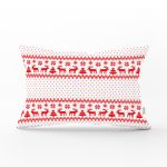 - Rh-Dik-3064-Gorsel1 - Realhomes Kanaviçe Görünümlü Geyikler Özel Tasarım Modern Dikdörtgen Yastık Kırlent Kılıfı Realhomes