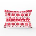 - Rh-Dik-3066-Gorsel1 - Realhomes Kırmızı Beyaz Geyikler Özel Tasarım Modern Dikdörtgen Yastık Kırlent Kılıfı Realhomes