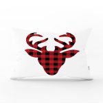 - Rh-Dik-3071-Gorsel1 - Realhomes Modern Ekose Geyik Desenli Dijital Baskılı Dikdörtgen Yastık Kırlent Kılıfı Realhomes