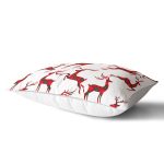 - Rh-Dik-3072-Gorsel2 - Realhomes Beyaz Zeminde Ekose Geyikler Özel Tasarım Dijital Baskılı Dikdörtgen Yastık Kırlent Kılıfı Realhomes