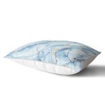Mavi Renkli Mermer Desenli Dijital Baskılı Dikdörtgen Yastık Kırlent Kılıfı Realhomes