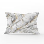Modern Mermer Desenli Dijital Baskılı Dikdörtgen Yastık Kırlent Kılıfı Realhomes