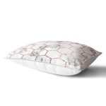 Mermer ve Petek Desenli Dijital Baskılı Dikdörtgen Yastık Kırlent Kılıfı Realhomes