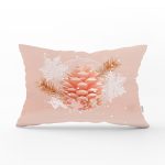 - Rh-Dik-3144-Gorsel1 - Realhomes Pempe Zeminli Kozalak Desenli Dijital Baskılı Dikdörtgen Yastık Kırlent Kılıfı Realhomes