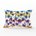 - Rh-Dik-3167-Gorsel1 - Realhomes  Renkli Palmiyeler Özel Tasarım Dekoratif Dikdörtgen Kırlent Kılıfı Realhomes