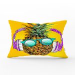 - Rh-Dik-3168-Gorsel1 - Realhomes  Summer Ananas Tasarımlı Dekoratif Dikdörtgen Yastık Kırlent Kılıfı Realhomes