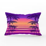 Mor Renkli Plaj Özel Tasarımlı Dijital Baskılı Modern Dikdörtgen Yastık Kırlent Kılıfı Realhomes