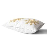 Altın Görünümlü Kar Tanesi Desenli 3D Modern Dikdörtgen Yastık Kırlent Kılıfı Realhomes