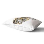 Beyaz Zeminde 3D Ananas Özel Tasarımlı Dikdörtgen Yastık Kırlent Kılıfı Realhomes
