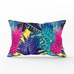 Sarı Zeminde Tropikal Orman Tasarımlı Modern Dikdörtgen Yastık Kırlent Kılıfı Realhomes