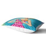 - Rh-Dik-3284-Gorsel2 - Realhomes Mavi Zemini Popart Girl Desenli Dekoratif Dikdörtgen Yastık Kırlent Kılıfı Realhomes