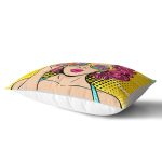 - Rh-Dik-3285-Gorsel2 - Realhomes Sarı Zeminli Pop Art Girl Desenli Dekoratif Dikdörtgen Yastık Kırlent Kılıfı Realhomes
