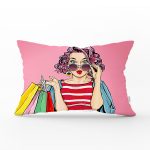 - Rh-Dik-3289-Gorsel1 - Realhomes Pembe Zeminli Popart Desenli Dekoratif Dikdörtgen Yastık Kırlent Kılıfı Realhomes