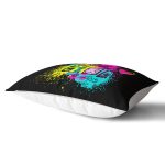 Siyah Zeminde Cool Tasarımlı Dijital Baskılı Dikdörtgen Yastık Kırlent Kılıfı Realhomes