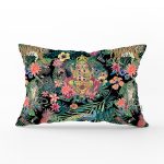 - Rh-Dik-3308-Gorsel1 - Realhomes Lacivert Zeminli Amazon Ormanları Temalı Modern Dikdörtgen Yastık Kırlent Kılıfı Realhomes