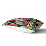 - Rh-Dik-3320-Gorsel2 - Realhomes Siyah Zeminde 3D Tropikal Papağanlar Modern Dikdörtgen Yastık Kırlent Kılıfı Realhomes