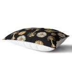 Siyah Zeminde Etnik Objeler Özel Tasarımlı Dikdörtgen Yastık Kırlent Kılıfı Realhomes