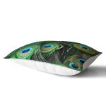 - Rh-Dik-3331-Gorsel2 - Realhomes Koyu Zeminde Renkli Tüyler Özel Tasarımlı Dekoratif Dikdörtgen Yastık Kırlent Kılıfı Realhomes