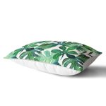 - Rh-Dik-3333-Gorsel2 - Realhomes Suluboya Tropikal Yapraklar Desenli Özel Tasarım Dikdörtgen Yastık Kırlent Kılıfı Realhomes