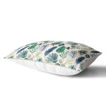 Pudra Zeminde Suluboya Yapraklar Tasarımlı Dekoratif Dikdörtgen Yastık Kırlent Kılıfı Realhomes