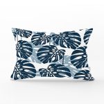 - Rh-Dik-3337-Gorsel1 - Realhomes Mavi Renkli Palmiye Yaprakları Dijital Baskılı Dikdörtgen Yastık Kırlent Kılıfı Realhomes