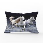 At Resimli Dijital Baskılı Dekoratif Dikdörtgen Yastık Kırlent Kılıfı Realhomes