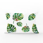 Suluboya Palmiye Yaprakları Desenli Özel Tasarım Dikdörtgen Yastık Kırlent Kılıfı Realhomes